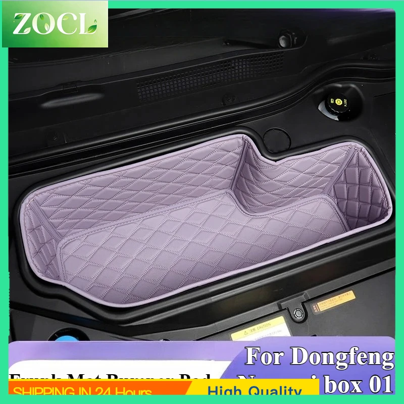 Car For Dongfeng Nammi Box 01 Nappa Leather Car Front Trunk Mat Bumper Pad Hood Anti-Scratch Car Frunk Cargo Organizer Storage P