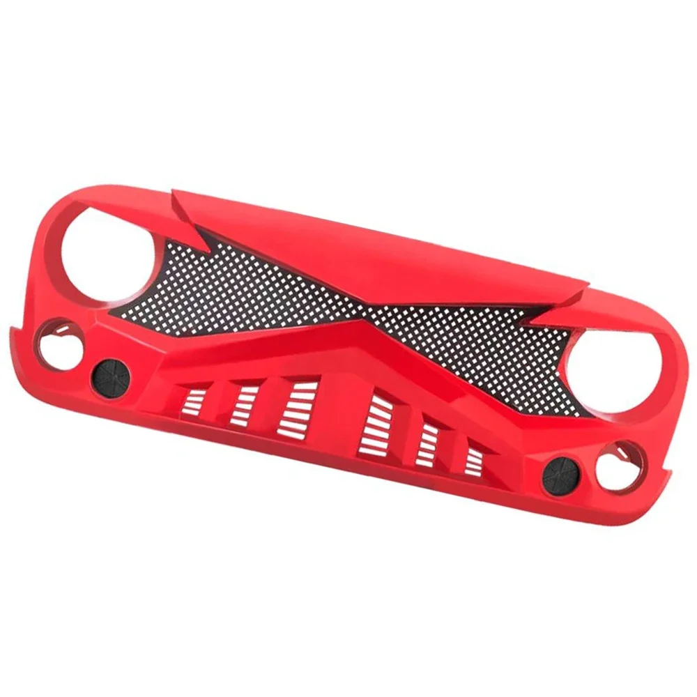 سيارة شواء سباق الشوايات المصد الأمامي شبكة تعديل قناع الكسوة العلوي الشبكة الأحمر فارس نمط مصبغة ل جيب رانجلر JK 2007-2017 #6