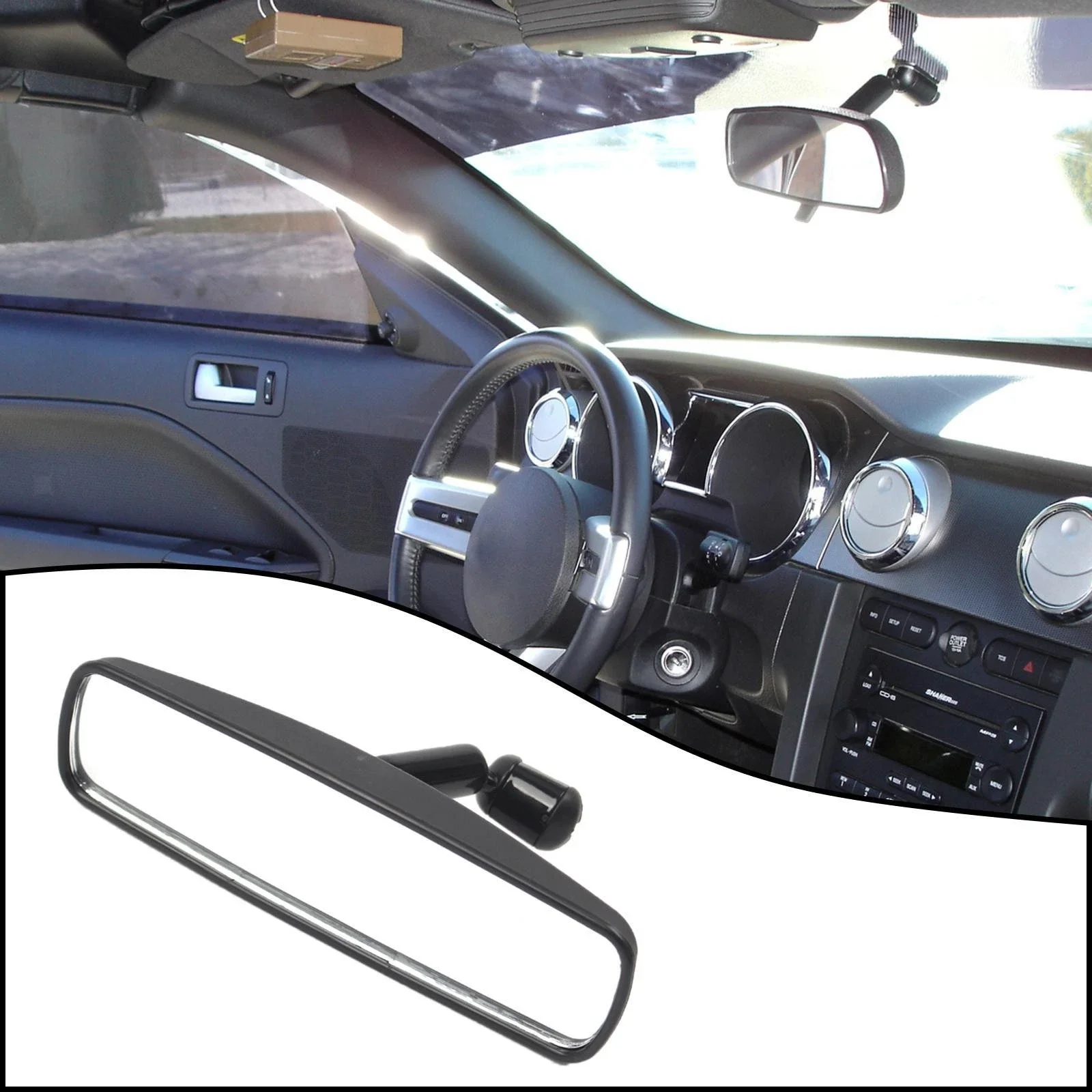 Fit For Ford C-Max Escape Focus Mustang Transit Car Brand New Black Rear View Mirror Manual Dimming 6U5Z17700B 6U5Z-17700-B