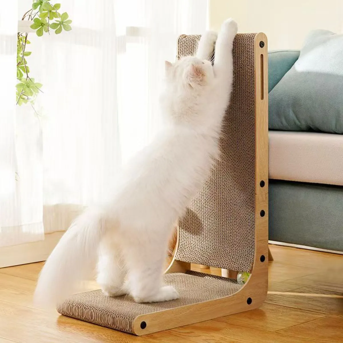 Cat Scratching Board Wooden Cat Lounge Bed Wear-resistant Cats Scratching Board Wooden Pet Sleeping Bed Cats Grinding Claw Toys