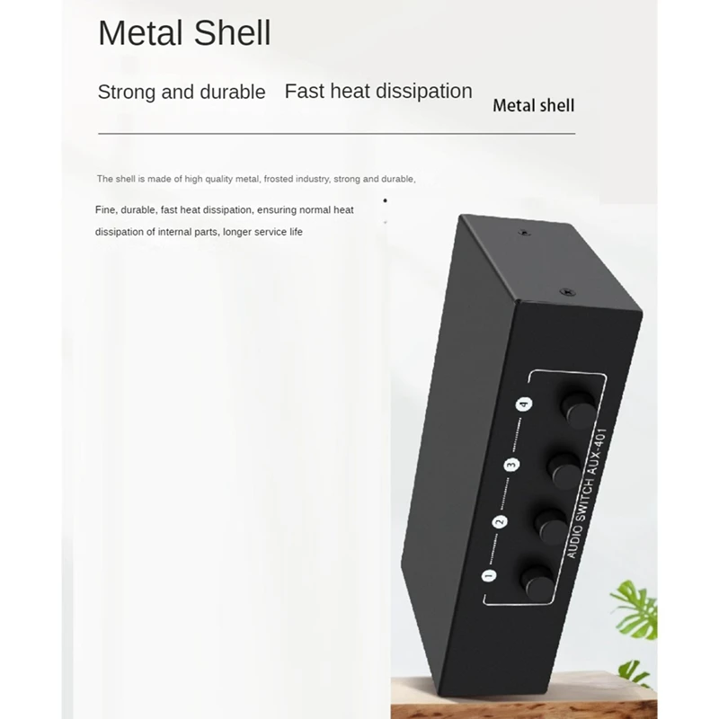 RCA AUX อุปกรณ์เครื่องเสียง4 in 1, 4X1เลือกสัญญาณเสียงสเตอริโอ3.5มม. AUX L/R RCA