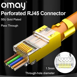 CAT7 Shielded 10Gbps STP RJ45 Modular Plug Connector with load bar, 50μ Gold-plated Support 23-26AWG