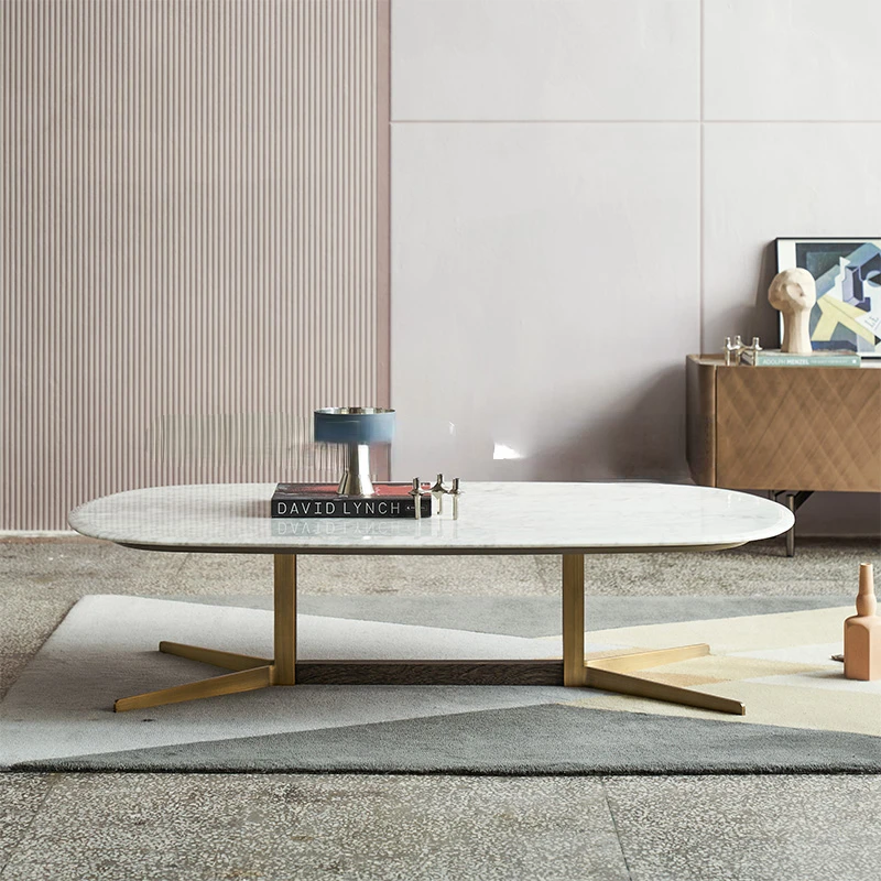 /Rectangular coffee table/minimalist/living room natural marble