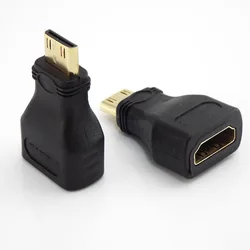 Mini HDMI-compatibele converter mannelijk naar standaard verlengkabeladapter vrouwelijk naar mannelijk converter verguld 1080P 1/2/5 stuks D5