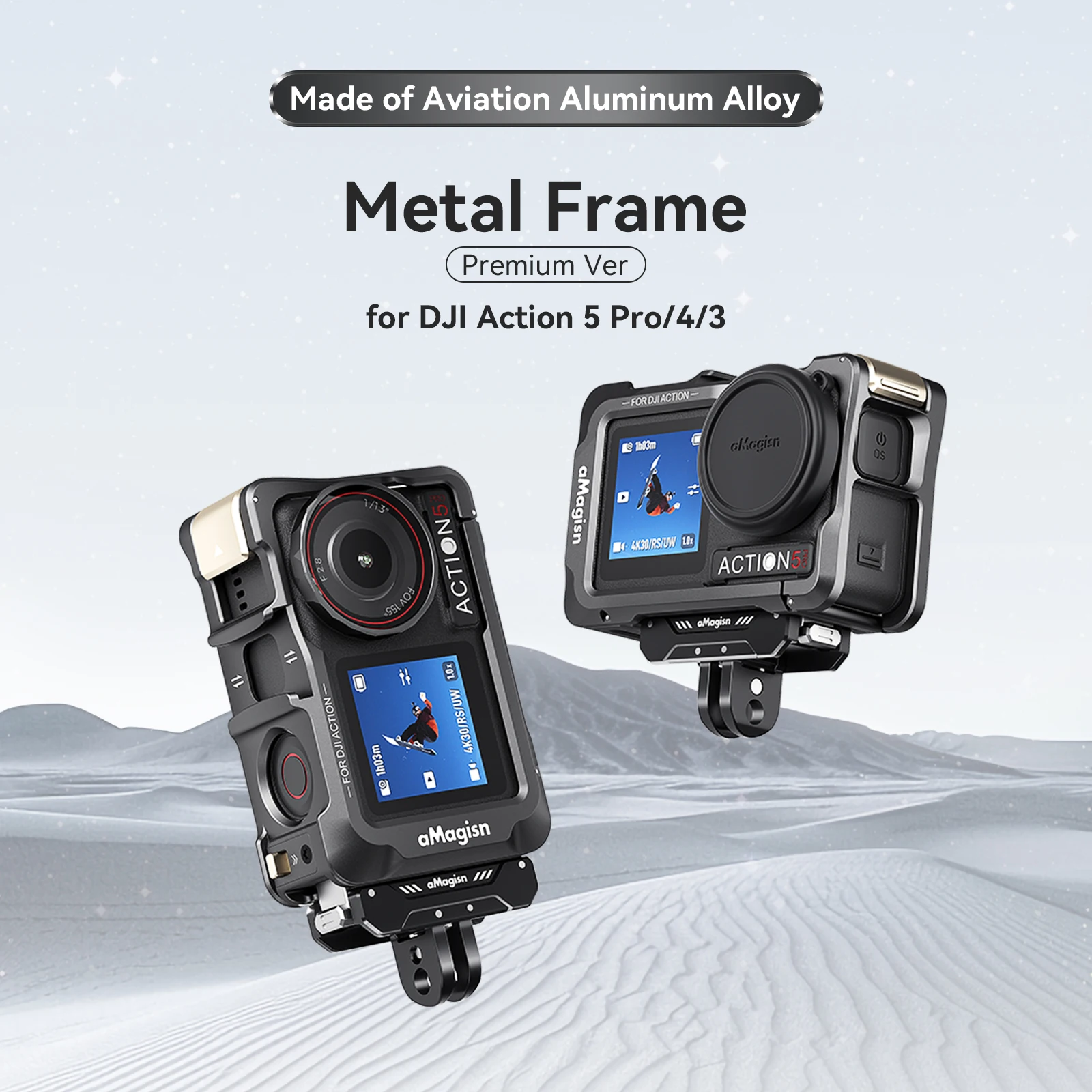 For DJI Action5Pro/4/3 Metal Case Premium Horizontal and Vertical Shooting Protective Frame