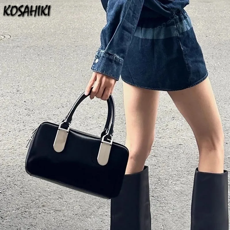 

Streetwear Women Zipper Simple Top-Handle Bags Office Lady Fashion Fairy Shoulder Crossbody Bag Y2k Trendy Purses and Handbags