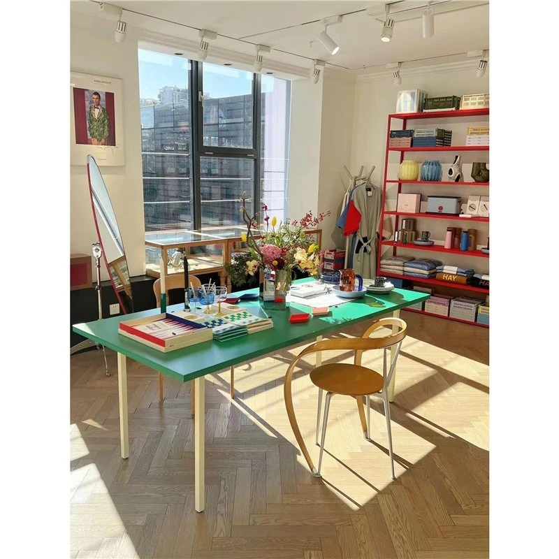 

Office dining table, desk, square color minimalist, household strip workbench