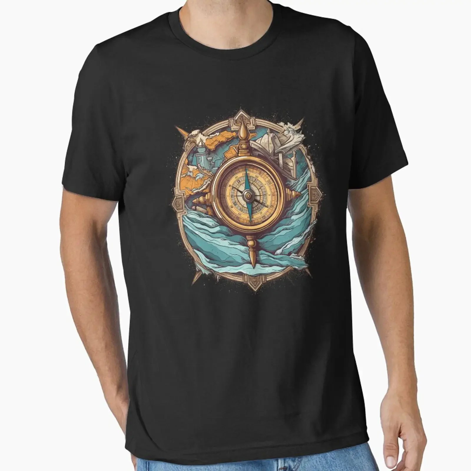 Vintage Antique Compass 4 designed and sold by Digital Media Buzz Content vintage Washed streetwear graphic Unisex Versatile