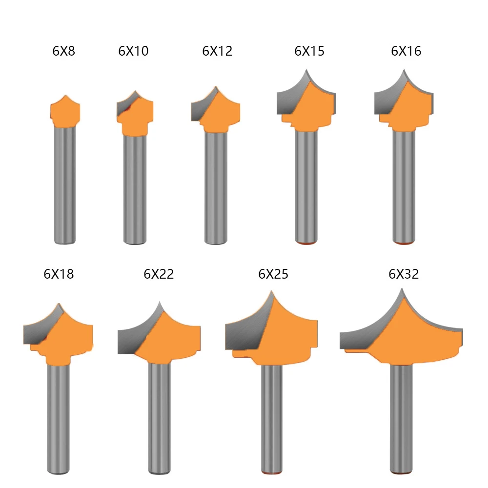 1PC 6MM Shank Milling Cutter Wood Carving Solid Carbide Round Nose Bits Round Point Cut Bit Shaker Cutter Tools For Woodworking