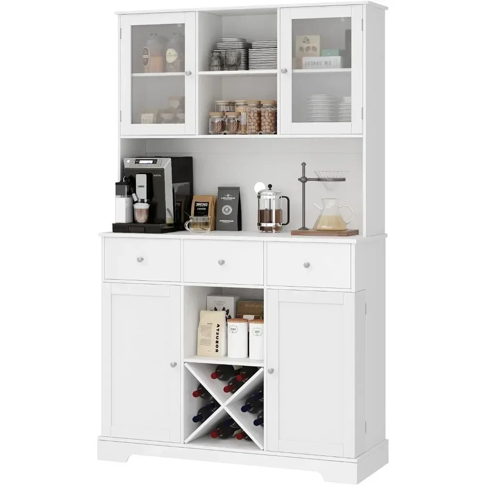 

68" Tall Kitchen Pantry Storage Cabinet, Modern Kitchen Hutch with Microwave Stand, Food Pantry Cabinet