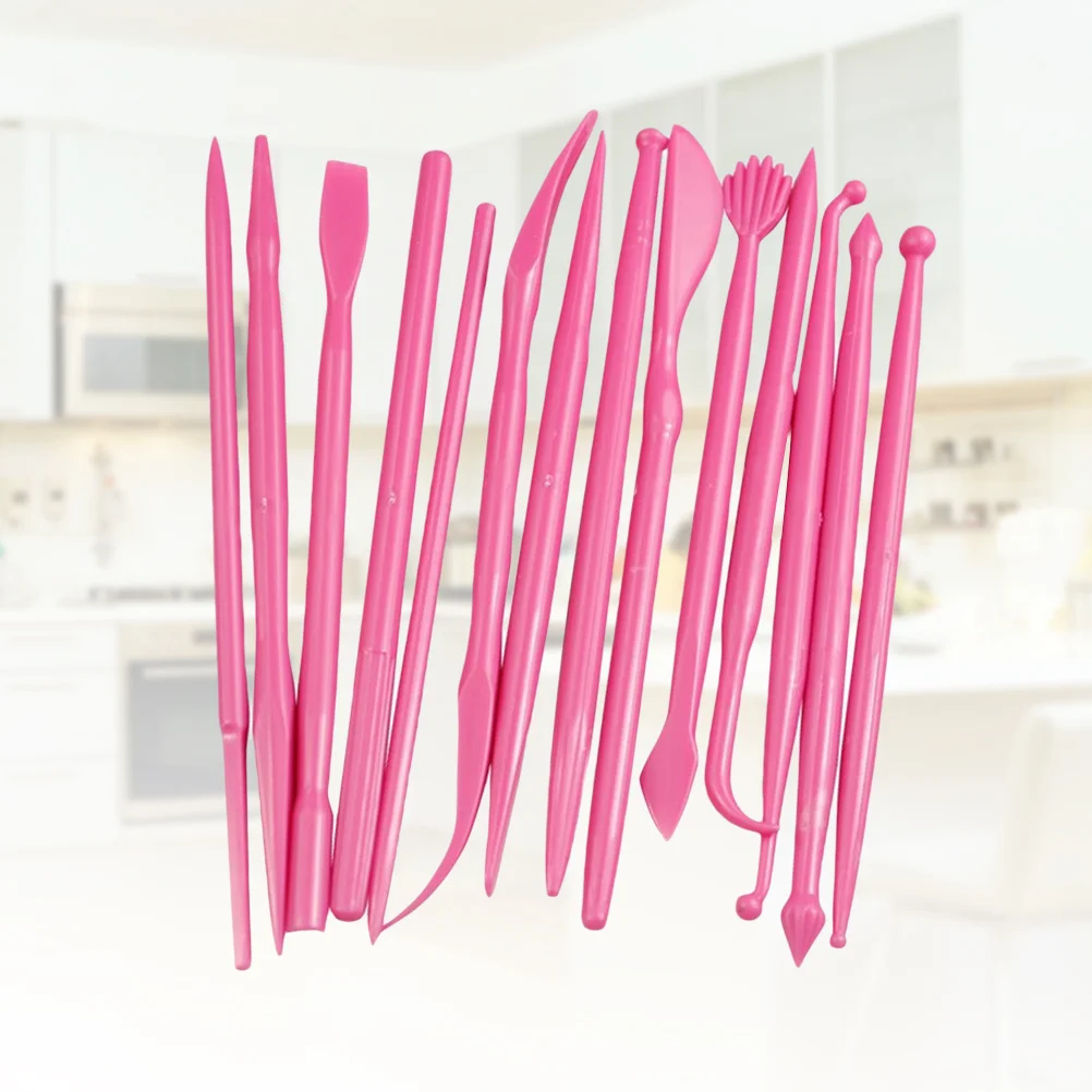 14 szt. Narzędzi do dekorowania ciast, zestaw do rzeźbienia w fondant, forma do pieczenia DIY do rzeźbienia w cukrze, bezpieczna do piekarnika, mikrofalówki i zamrażarki