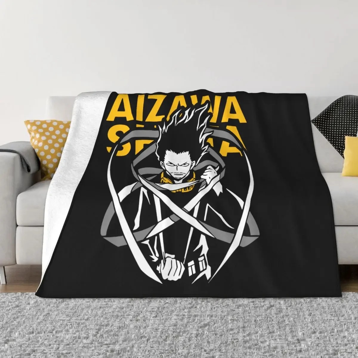 My Hero Academia Boku No Hero Academia Aizawa Shota Blankets Fleece Print Portable Throw Blankets for Bedding Car Bedding Throws