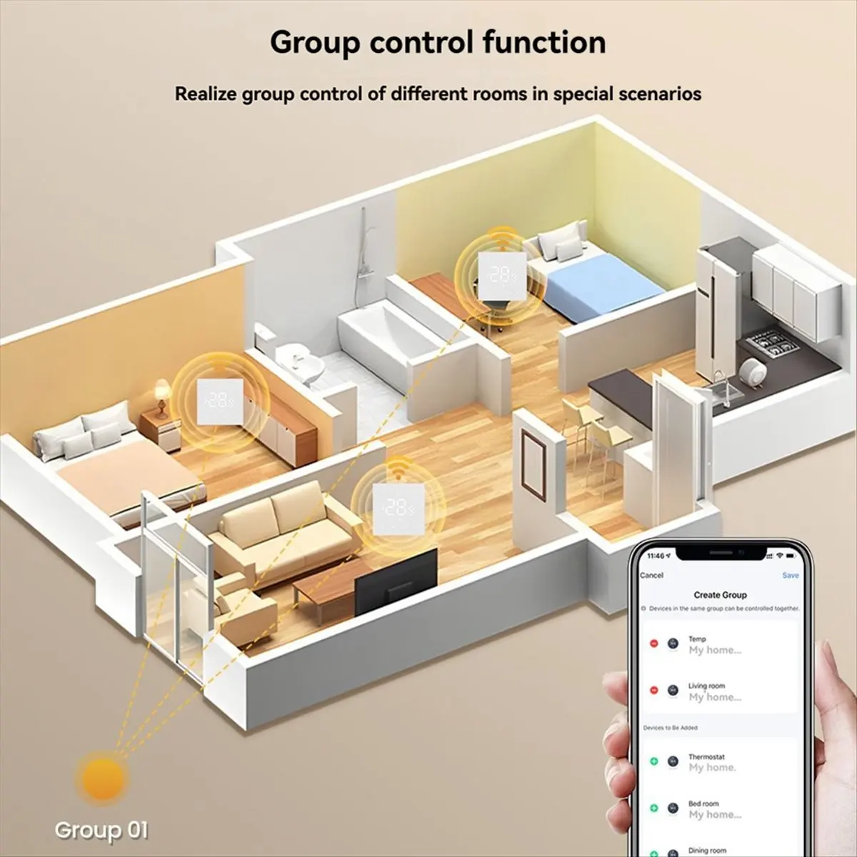 [Vend for]Tuya WiFi Smart Temperature Controller 100-240V 3A Water Heating Compatible with and Home Black