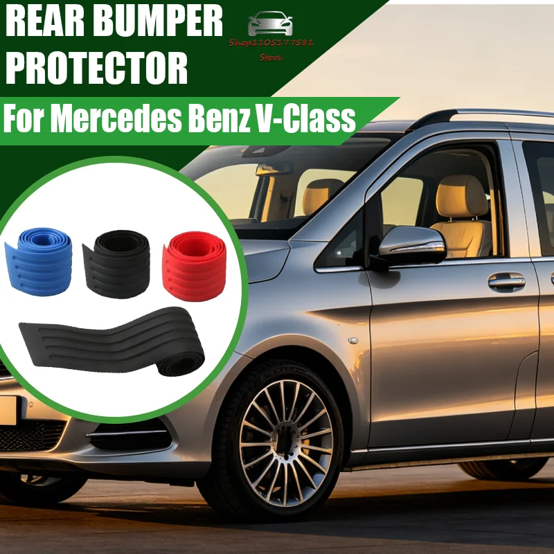 

For Mercedes Benz V-Class Car Trunk Door Sill Plate Protector Anti-Scratch Rear Bumper Guard Rubber Mouldings Pad Trim
