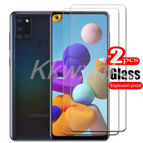 2PCS FOR Samsung Galaxy A21s 6.5" 9H HD Tempered Glass Cover ON GalaxyA21s GalaxyA21 A21 Screen Protector Transparent Film