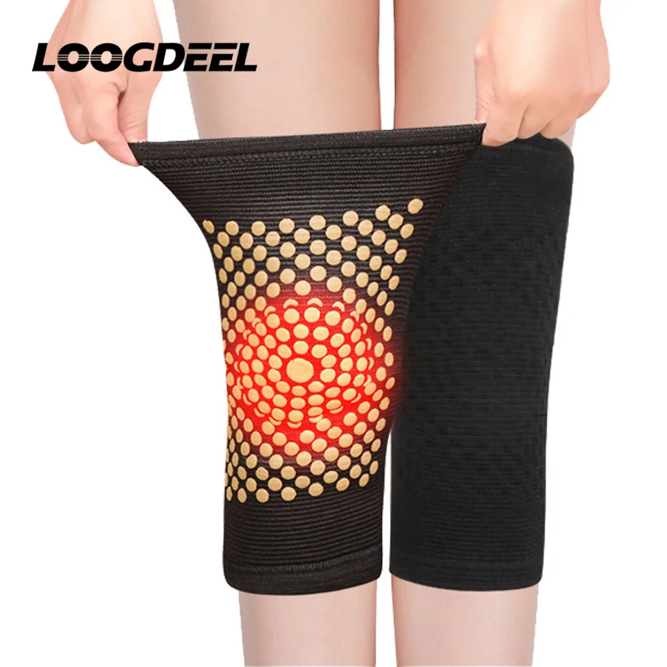 LOOGDEEL Knee Brace Self Heating Support Kneepads Warm Arthritis Joint Pain Relief Men Women Injury Recovery Belt Knee Massager