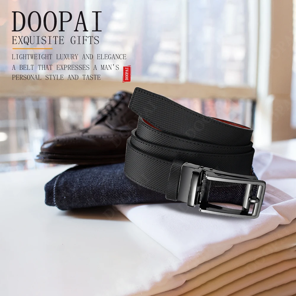 New Metal Anti Pull Ratchet Square Belt Sliding Buckle, High-quality Cowhide Leather High-end Men's Business Belt/waist Belt