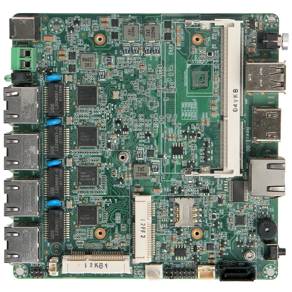 Mini PC Motherboard    Atom Baytrail J1900 Processor 4 LAN VGA 8GB Max RAM SATA Hard Drive Interface Gaming