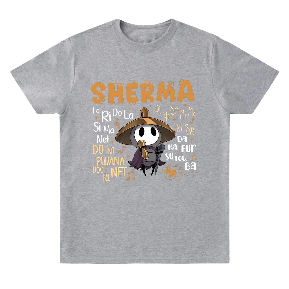 شيرما سونغ تي شيرت الجوف فارس Silksong مضحك لعبة إقتباس تيز Harajuku الكرتون طباعة تي شيرت للجنسين القطن ملابس كاجوال