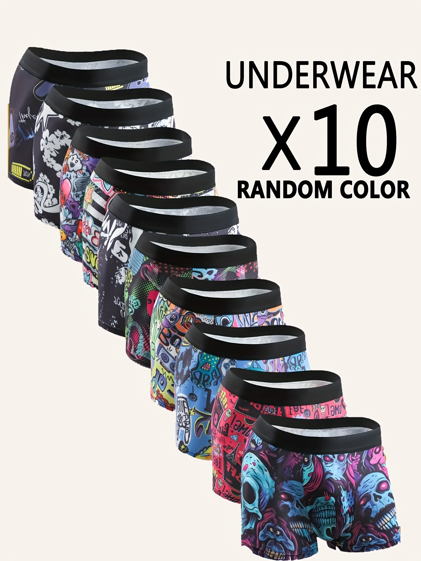 

10 шт. мужские трусы-боксеры, сексуальные модные удобные дышащие эластичные мягкие мужские трусы для повседневной носки ﻿
