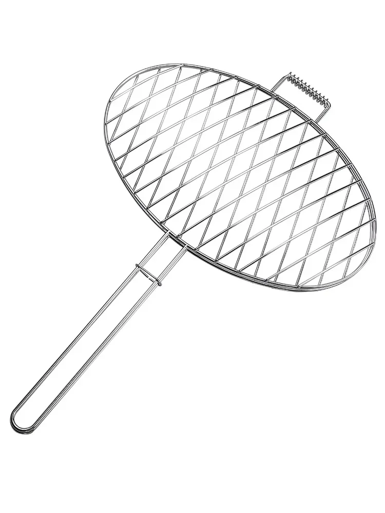 Grilled fish clips stainless steel round thick large mesh cleats commercial grill mesh rack outdoor barbecue