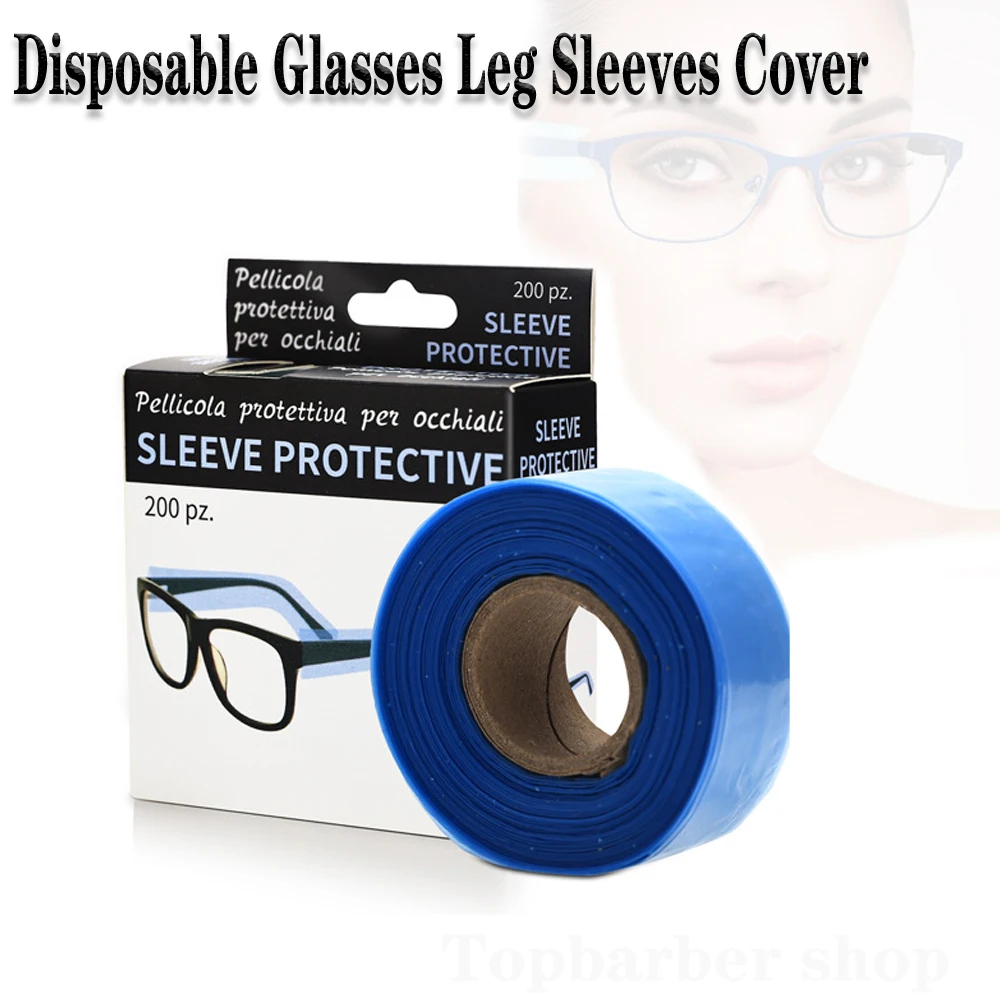 200Ps/box Disposable Glasses Leg Sleeves Cover Hair Coloring Styling Tool Hairdressing Diy Barber Eyeglasses Protector Accessory