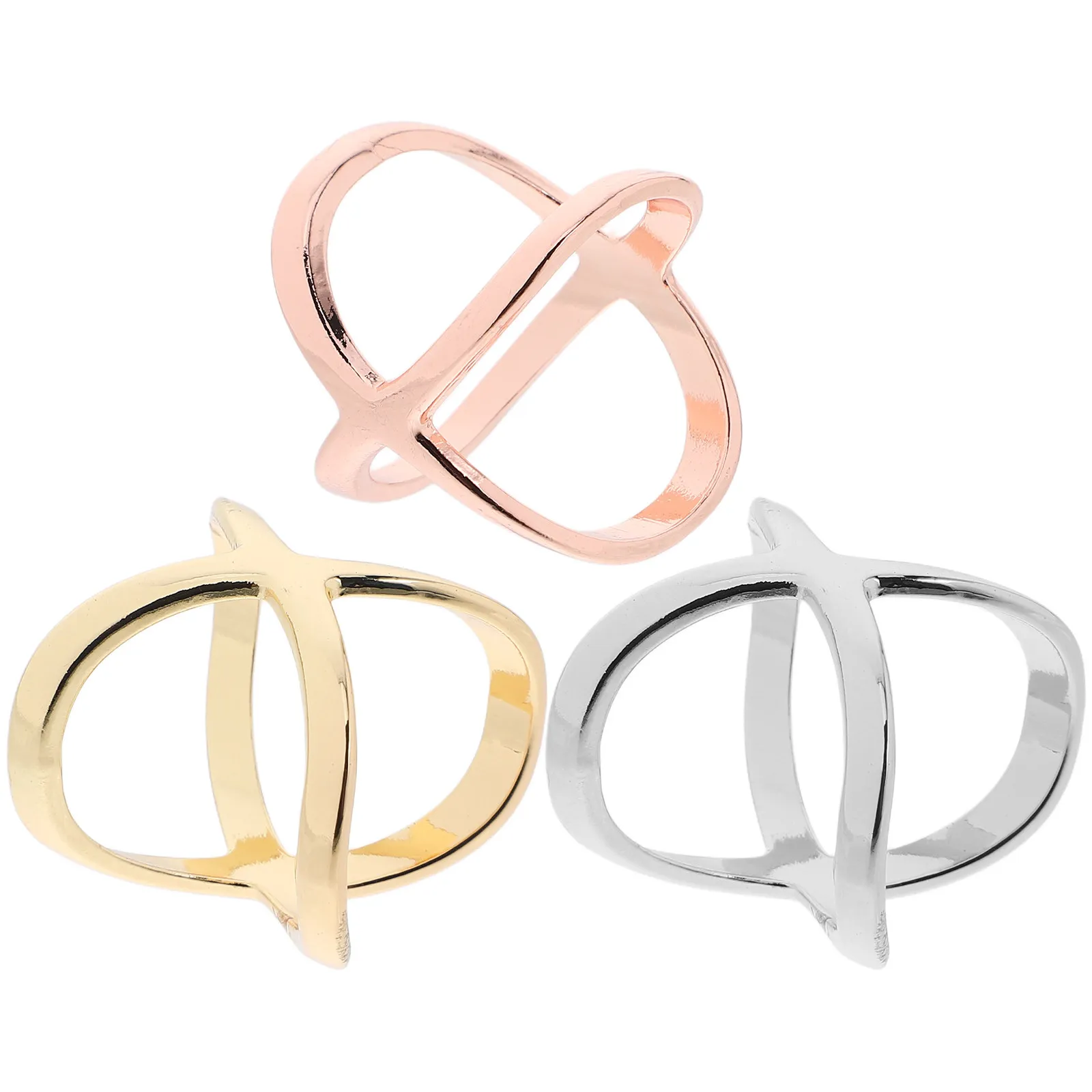 

3 Pcs Cardigan Ring Rings Scarf Clips Clothes Buckle Clasp Handkerchief Decors Metal