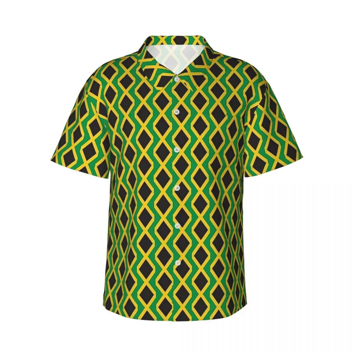 Jamaican Flag Hawaiian Shirt Man Beach Vertical Jamaica Love Casual Shirts Short Sleeve Comfortable Novelty Oversized Blouses