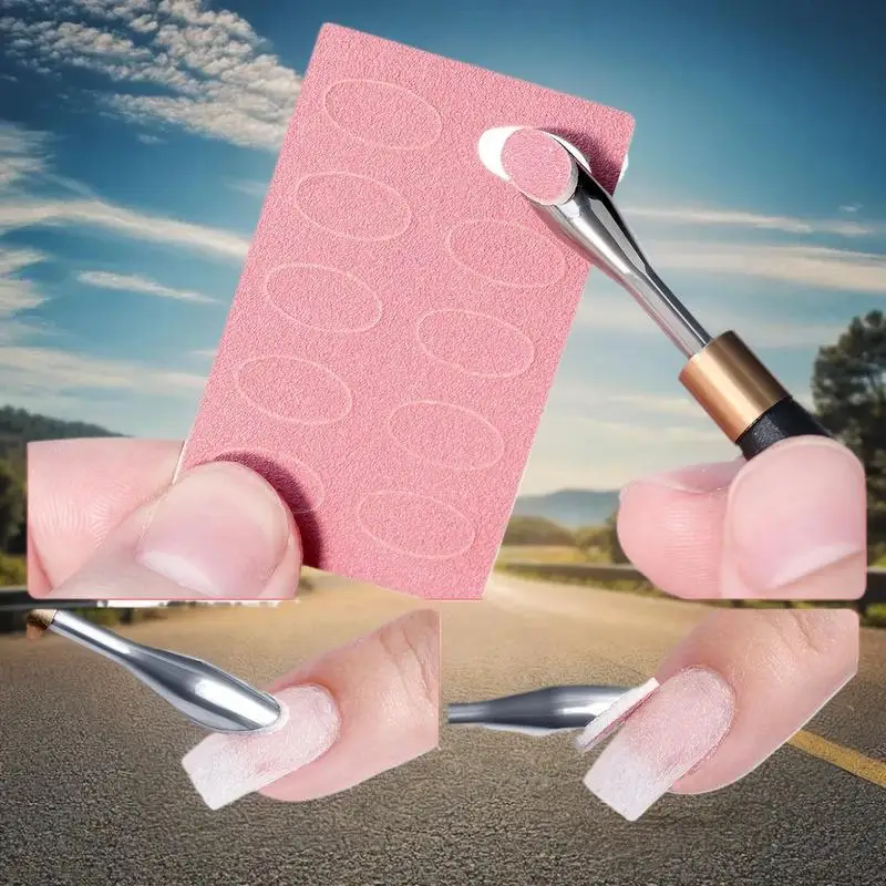 5/10Sheet Nail Cuticle Pusher Self-adhesive Sand 100#180#240# Flake File Trimming Nails Pre Polishing Sandpaper Set ManicureTool