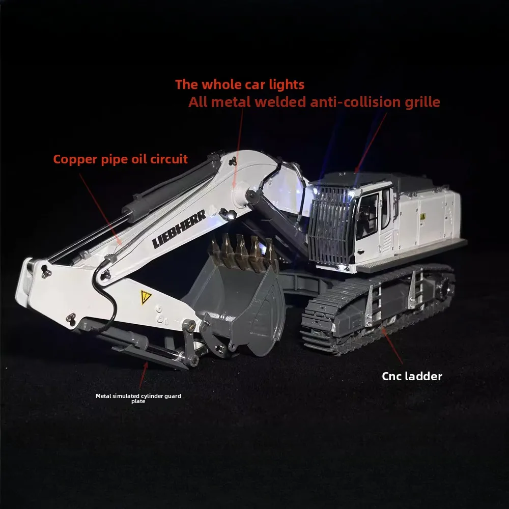 HYD-970 1/50 RC Micro Hydraulic Excavator Full Metal Remote Control Excavator Model Desktop Hydraulic Toy Model