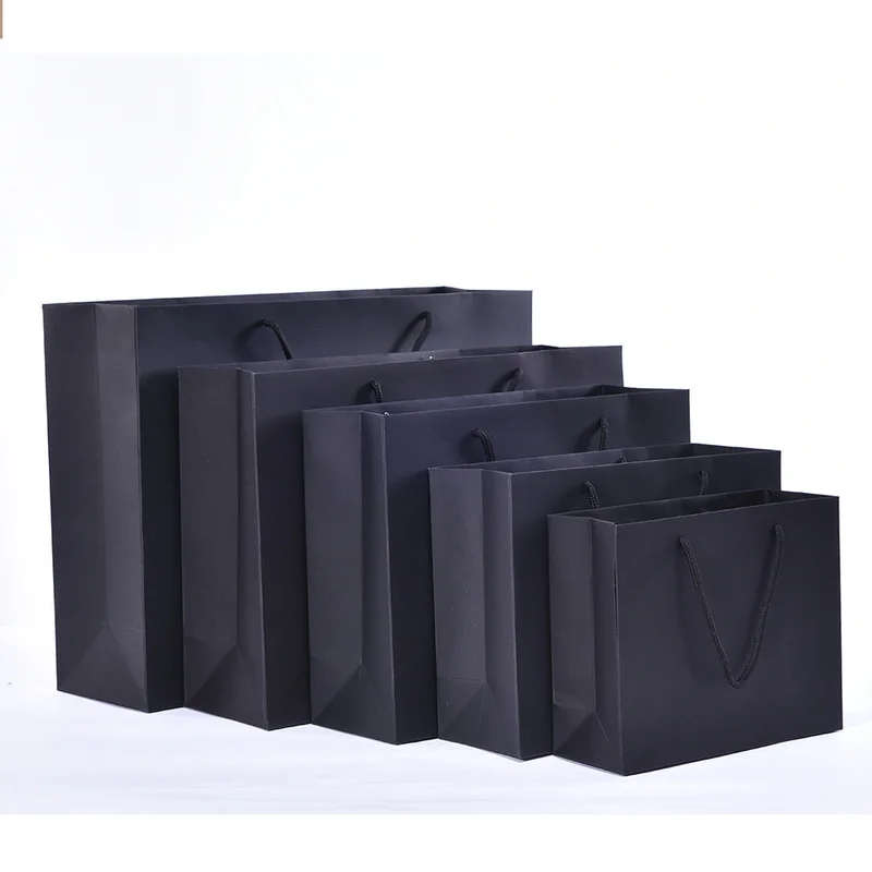 1pc borsa Tote nera di alta qualità borsa per negozio di abbigliamento borsa regalo squisita borsa per la spesa forniture più dimensioni disponibili