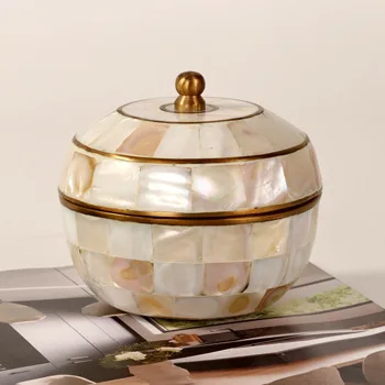 Indian style shell brass jewelry, jewelry storage box, sales office, model room, desktop ornament.