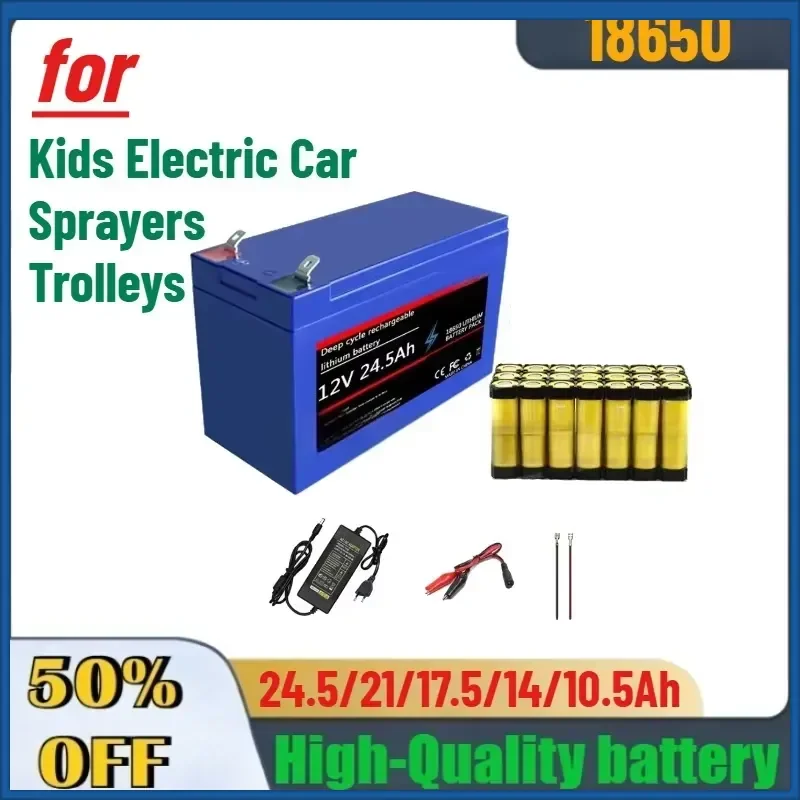 12V 24.5/21/17.5/14/10.5Ah 18650 Lithium-ion Battery for Kids Electric Car Sprayers Trolleys