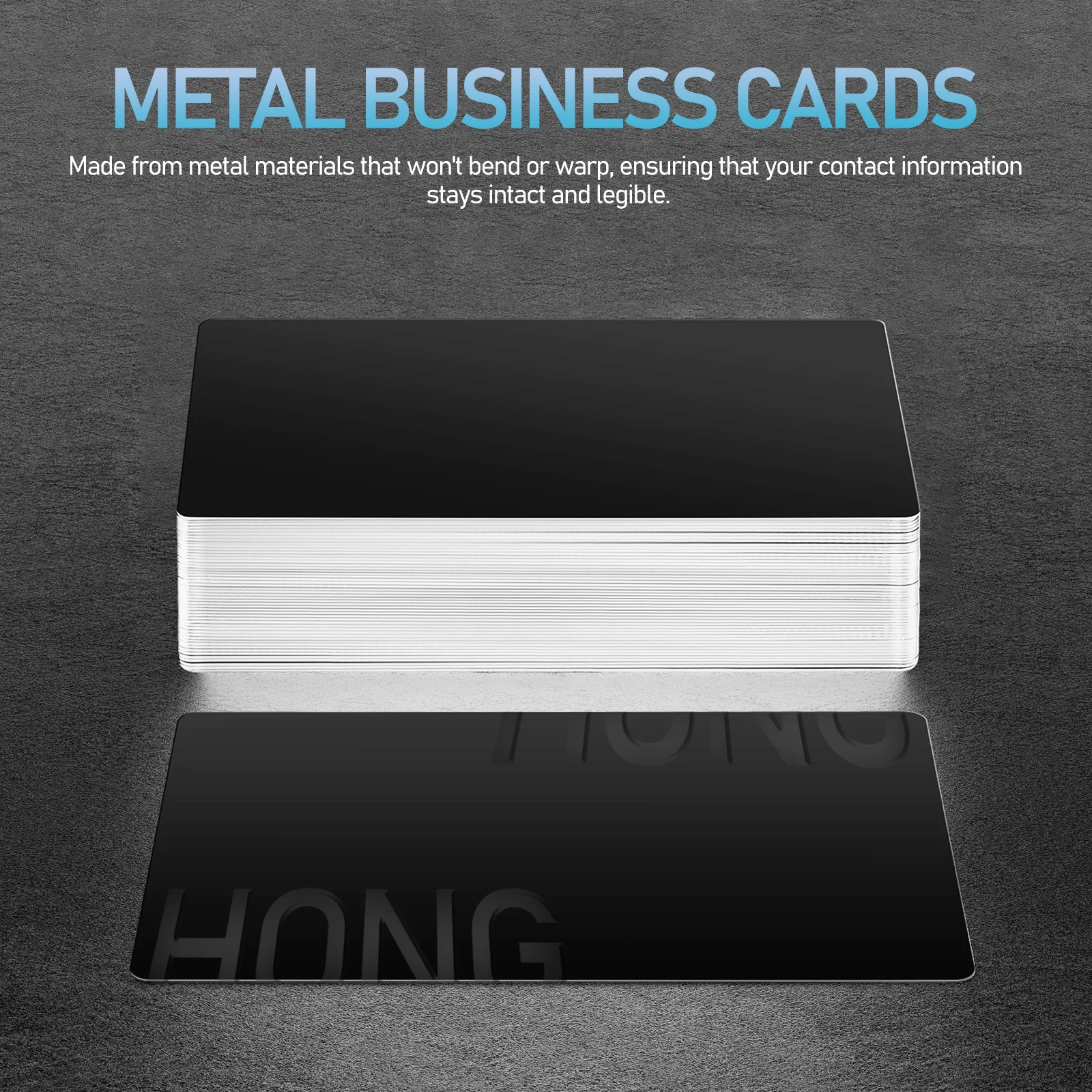 

50Pcs Compact Black Metal Business Cards Engraving Blanks Name Plates Durable Business Cards
