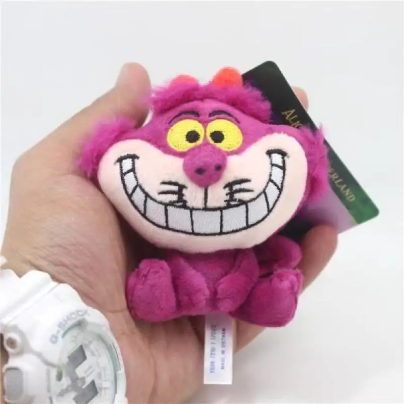 7cm 디즈니 이상한 나라의 앨리스 앉은 자세 체셔 고양이 부드러운 플러시 키체인 백팩 장식품 친구 선물