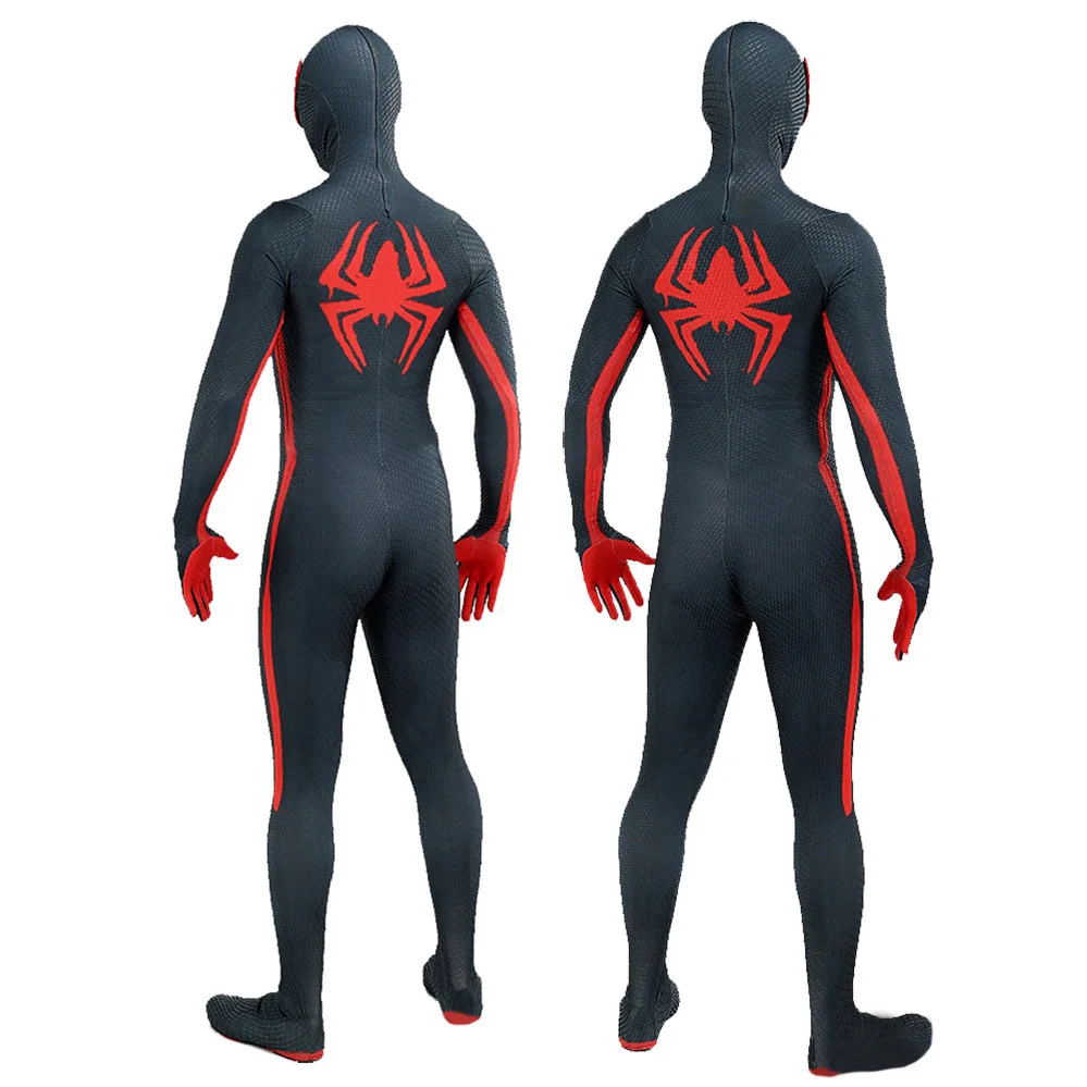 SpidSuffolk Across the Verse Miles Morales Cosplay Costume, IQUE dex Para Spidey, Batteries, Costumes Zentai, Costume d'Halloween