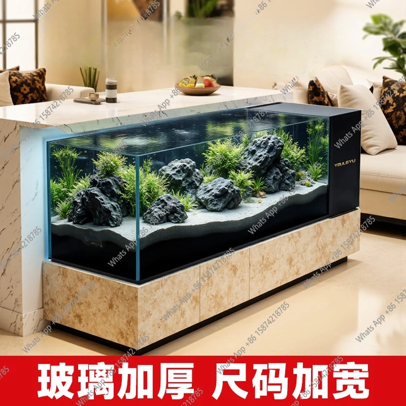 

ultra-white glass side filter, black glass landscaping circulation oxygen generation all-in-one machine, ultra-white fish tank