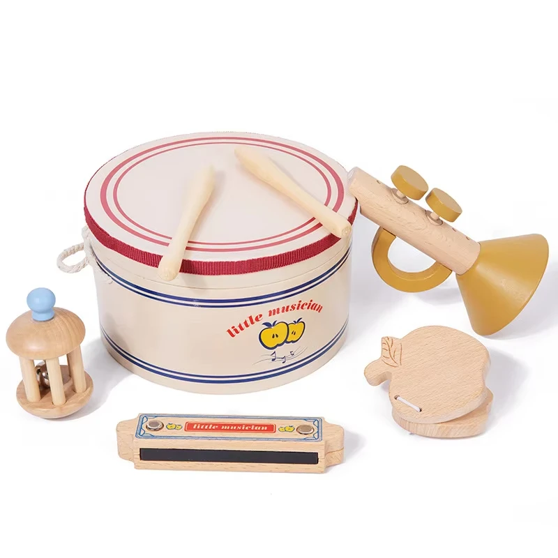 Educação precoce de madeira jovem músico orff batagem gaita soundboard sensorial conjunto de instrumentos infantis brinquedo quebra-cabeça