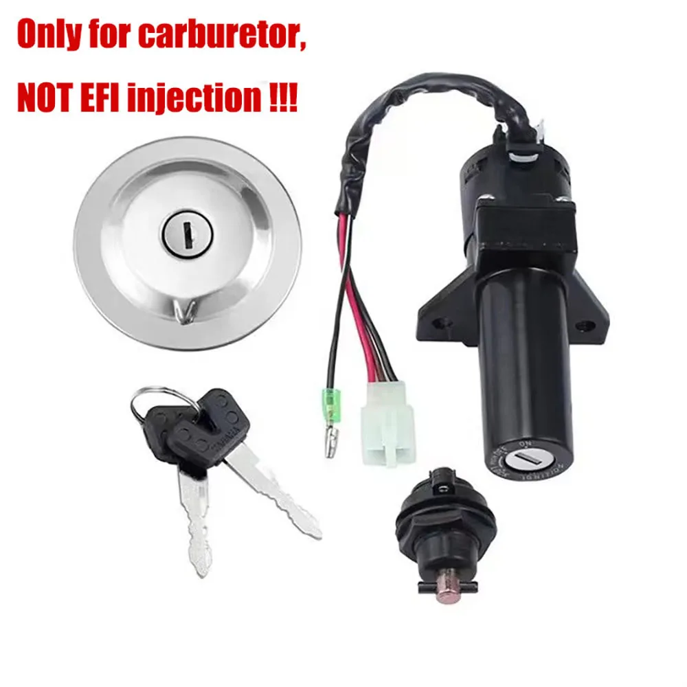 4-Wire Motorcycle Ignition Switch Lock Set For Yamaha YBR125 Carburetor Version Fuel Cap & Side Cover Lock With 2 Keys NOT EFI