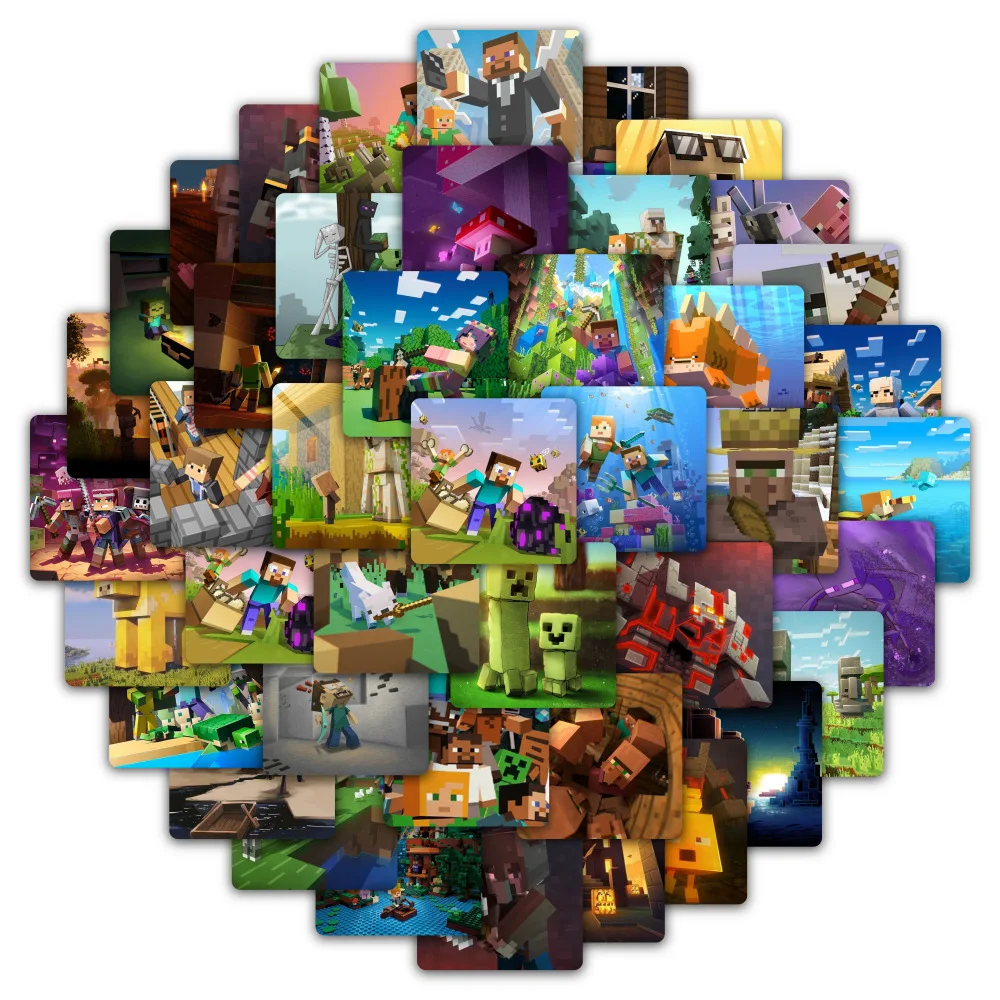 59pcs Minecraft Graffiti Sticker Cartoon waterproof Sticker Laptop Water Bottle Notebook Skateboard Stickers