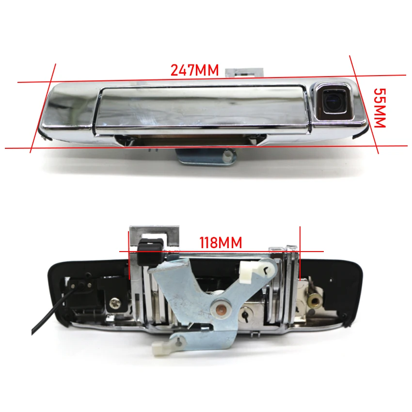 Car Tailgate Backup+Rear View Camera Trunk Handle Backup 170° wide angle For Isuzu D-Max Dmax 2012 2013 2014 Electroplated shell