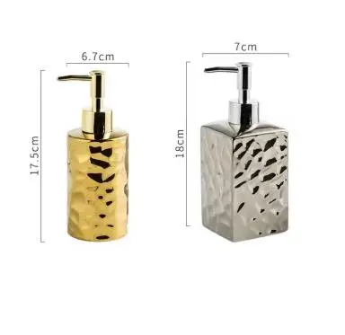 Electroplated Hammered Ceramic Lotion Bottle Empty Bottle Soap Bottle Soap Dispenser Hand Soap Bottles Bathroom Accessories