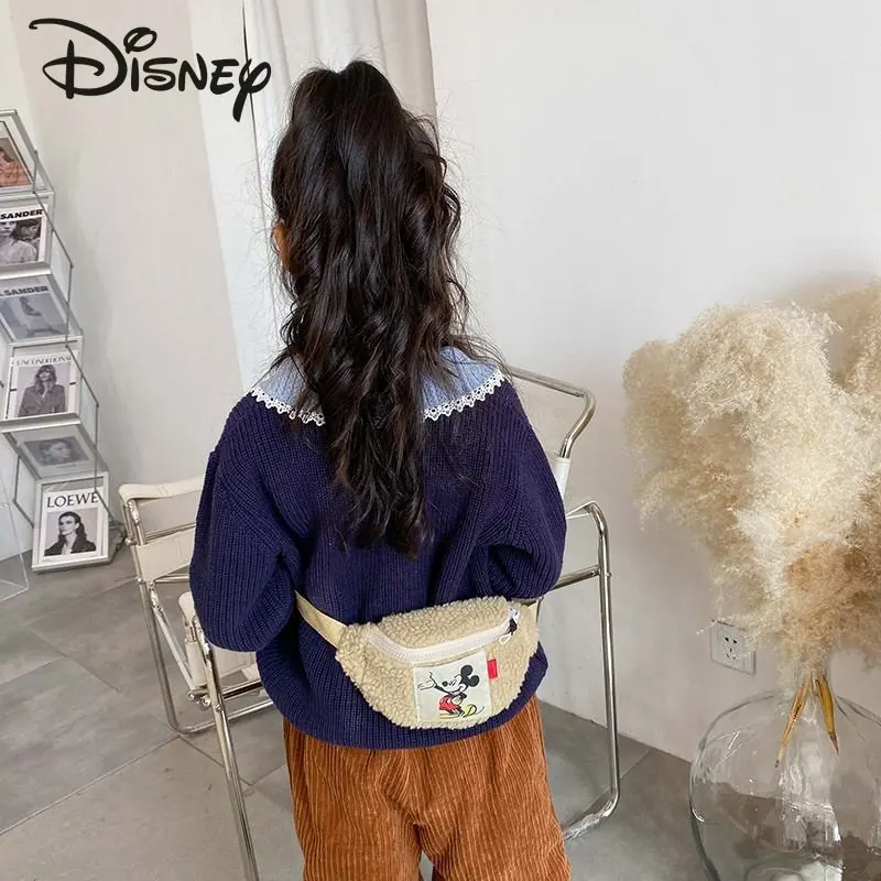 Disney Mickey New Plush marsupio Fashion borsa a tracolla da donna di alta qualità Cartoon Casual Versatile gilet sportivo