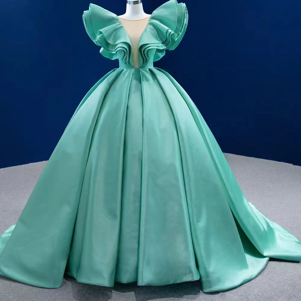 

Зеленое вечернее платье без рукавов с круглым вырезом, женское платье на шнуровке сзади, элегантное платье Sukienka Wieczorowa