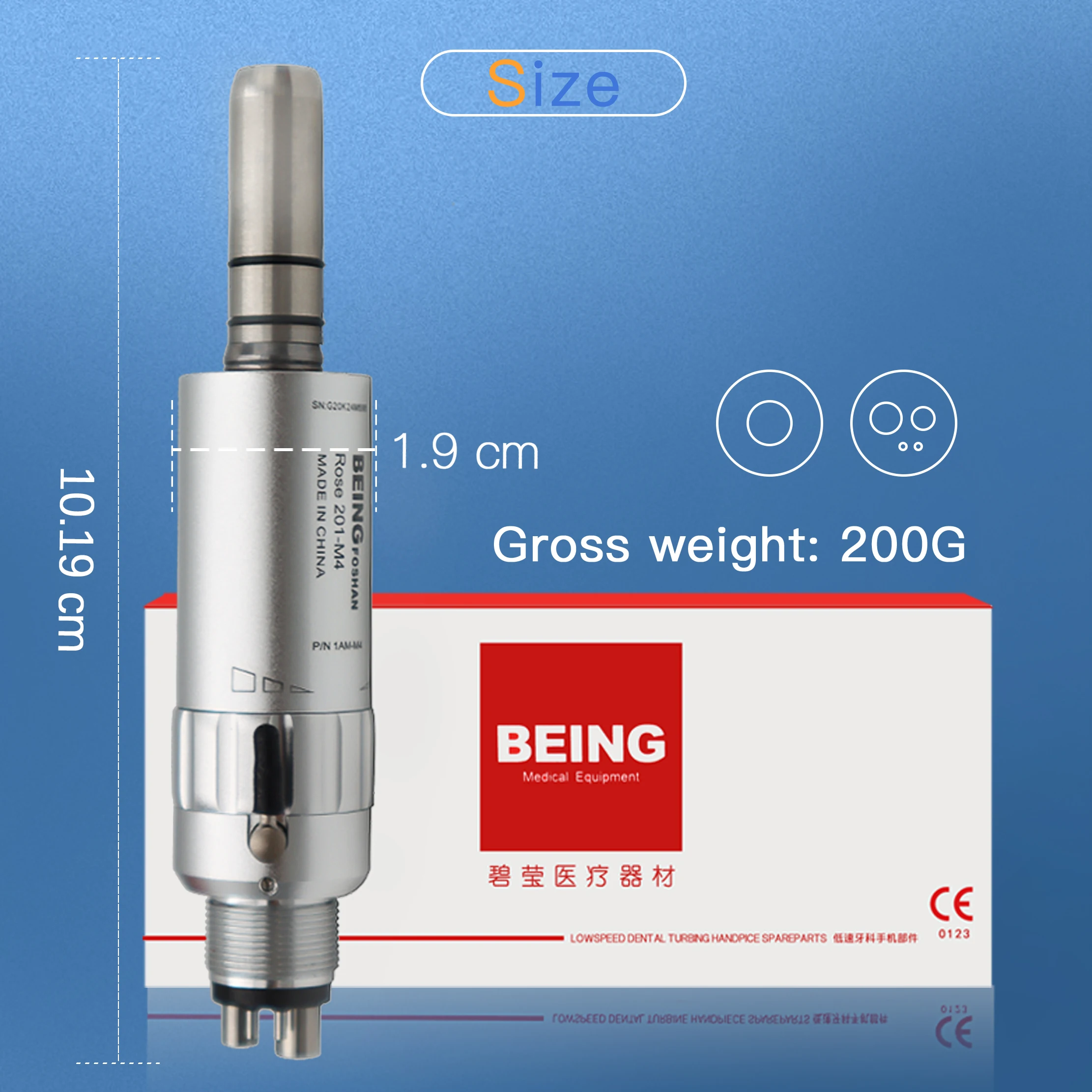 Foshan Supplier Being Low Speed Handpiece 1: 1 External Water Spray System Air Turbine Rotor Connector