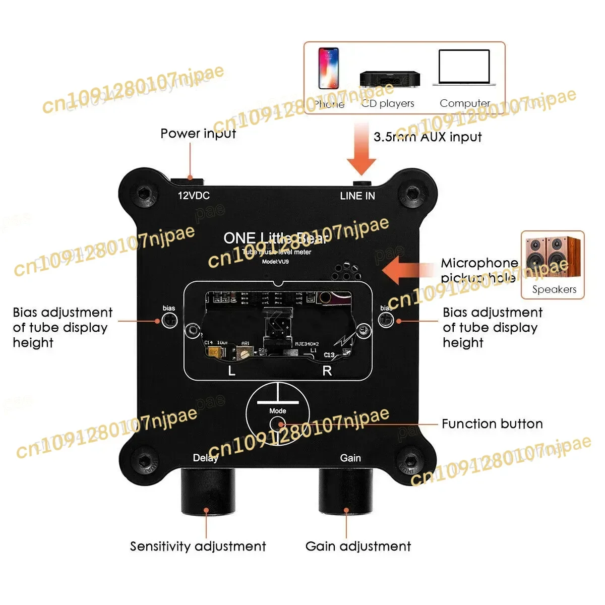 

Новинка 2023 года в разобранном виде VU9 Mini IN9 Nixie Tube, измеритель уровня звука, анализатор музыкального спектра, новый