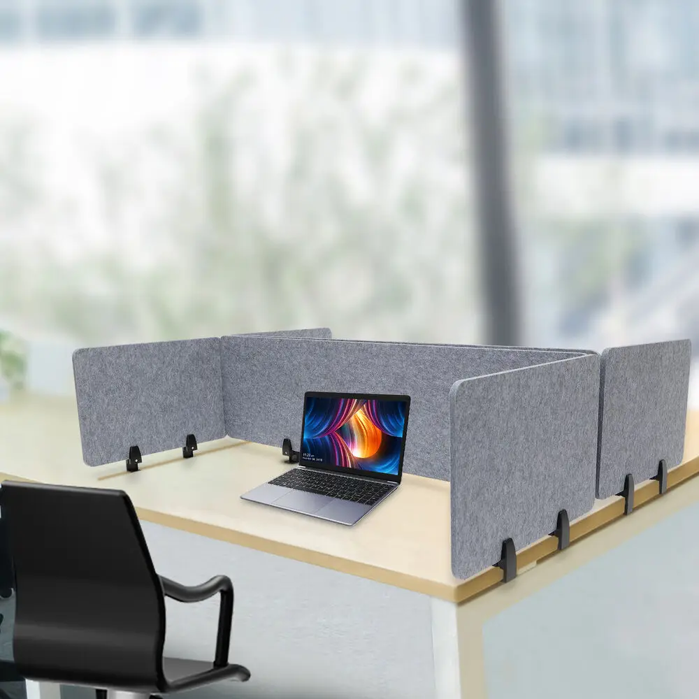 

Stand Up Desk Acoustic Desk Divider, Mounted Privacy Panel, (Gray, 23.6" x 16"), Polyester Fiber, Drill-Free