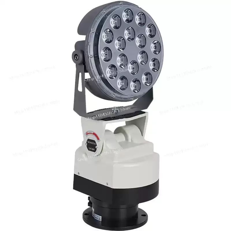 220V outdoor waterproof LED remote control automatic rotating searchlight 100W military border defense prison breeding spotlight