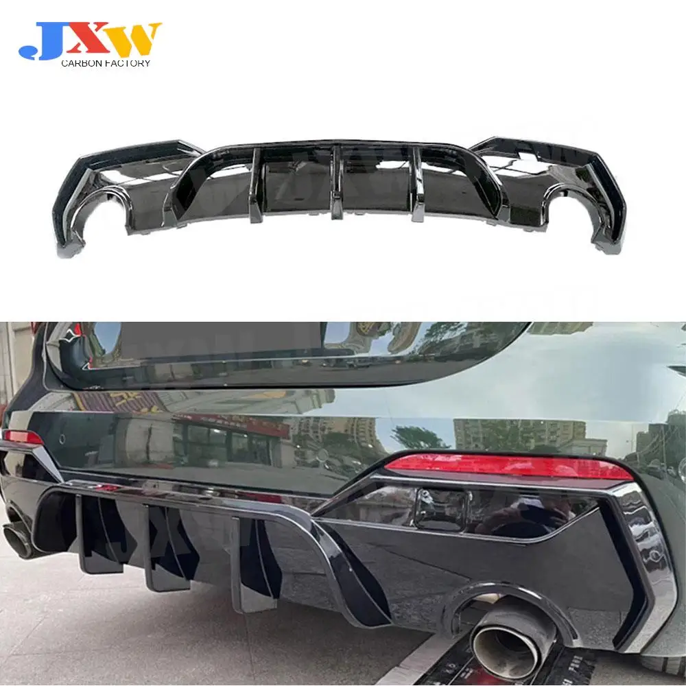 For BMW 4 Series G22 G23 Coupe 2021+ Carbon Look/Gloss Black Rear Bumpers Lip Diffuser Without LED Light Car Accessories