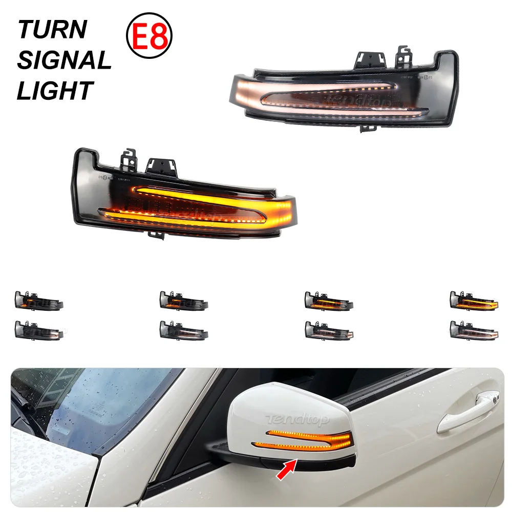 Side Wing Dynamic Turn Signal Light Rearview Mirror Indicator For Mercedes Benz W176 W246 W212 W204 CLA C117 GLA GLK W221 W218